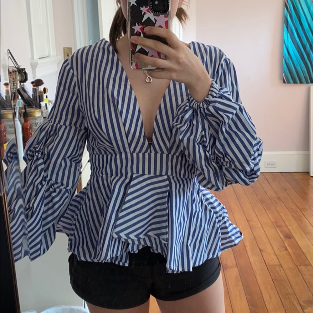 Adorable Blue Long Sleeve Top